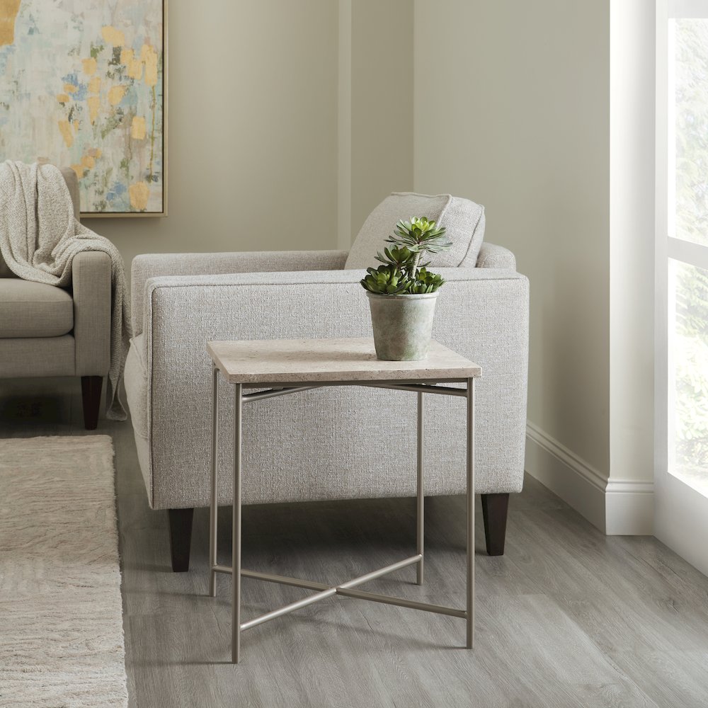 Large Stone Top Nesting Table. Picture 7