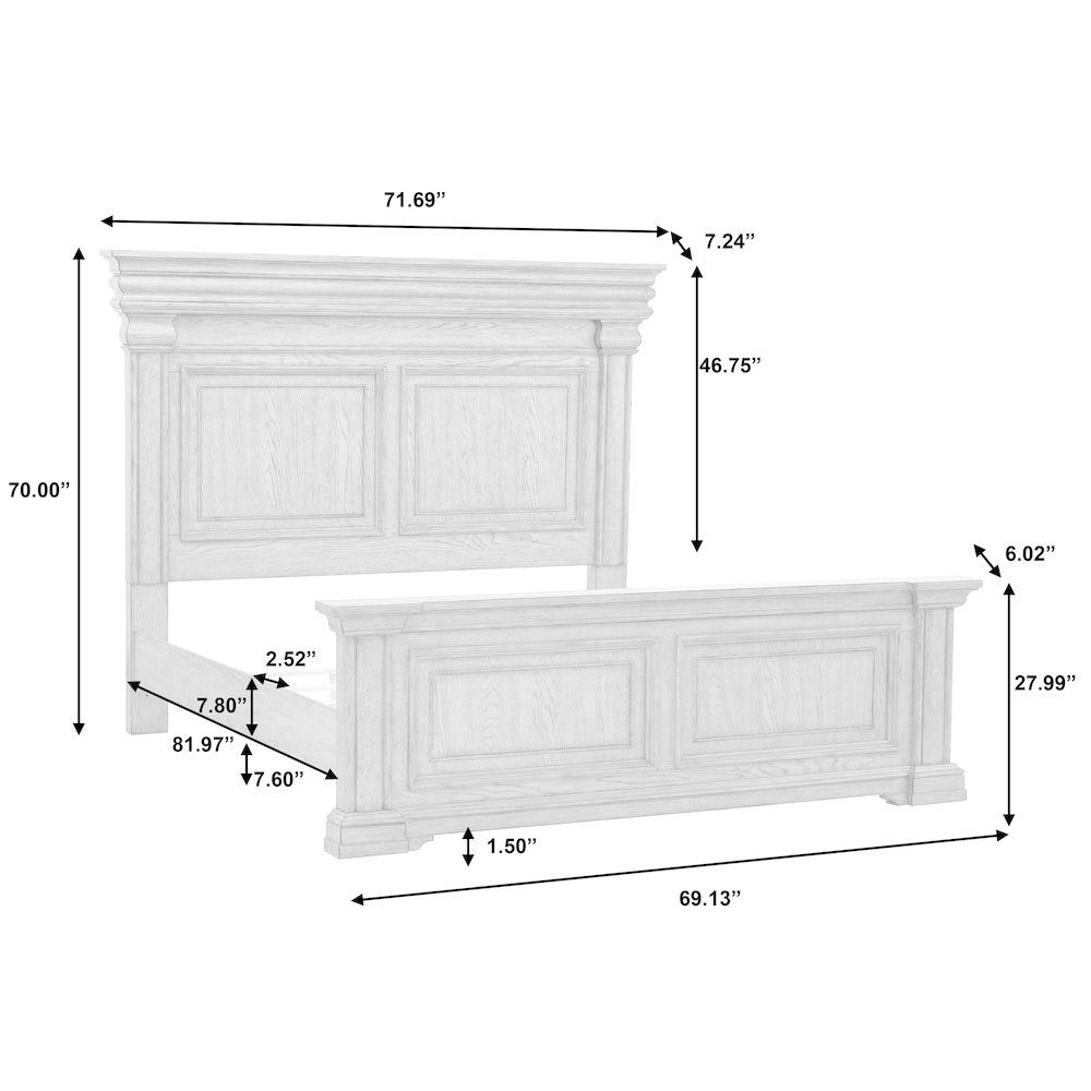 Madison Ridge Queen Panel Bed in Heritage Taupe. Picture 10