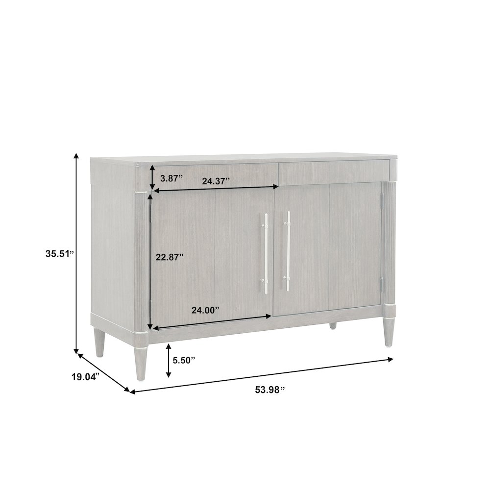 Asher Park 2 Door Server with Storage Drawer, Piano Brown Finish. Picture 6