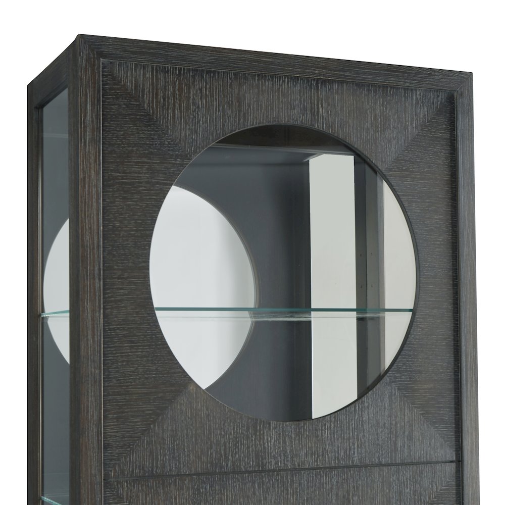 Contemporary Side Entry Curio Cabinet, Dark Wood Finish. Picture 6