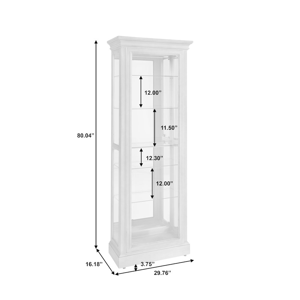 Side Entry Accent Curio, Gray Finish. Picture 8