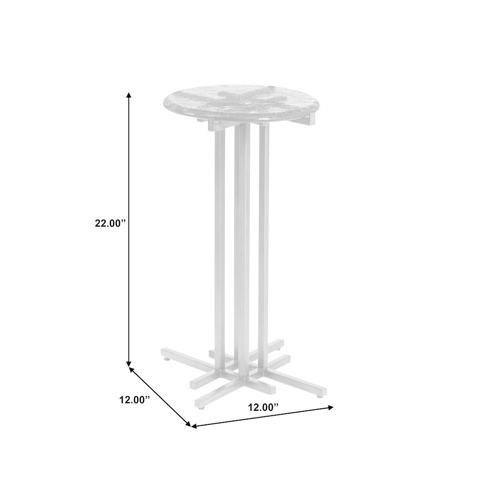Glass Top Spot Table with Metal Base Pedestal. Picture 7