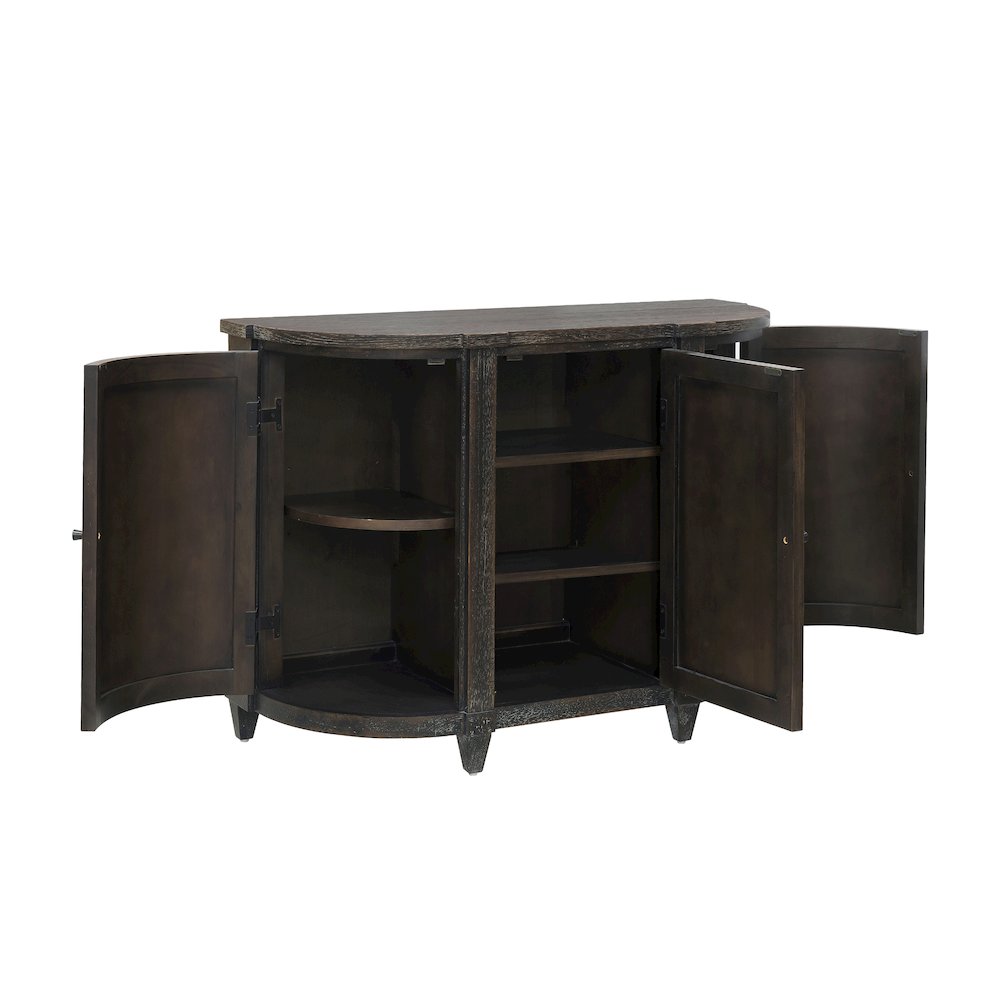 Curved 3 Door Hallway Accent Chest. Picture 4