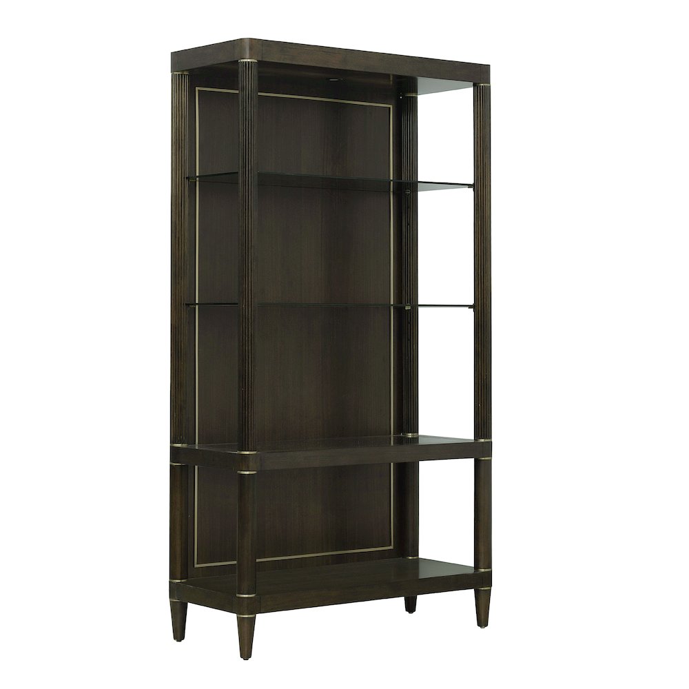 Asher Park Open Shelf Etagere, Piano Brown Finish. Picture 1