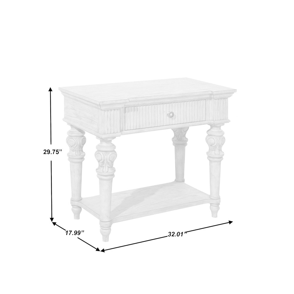 Kingsbury 1 Drawer USB Charging Open Nightstand. Picture 8