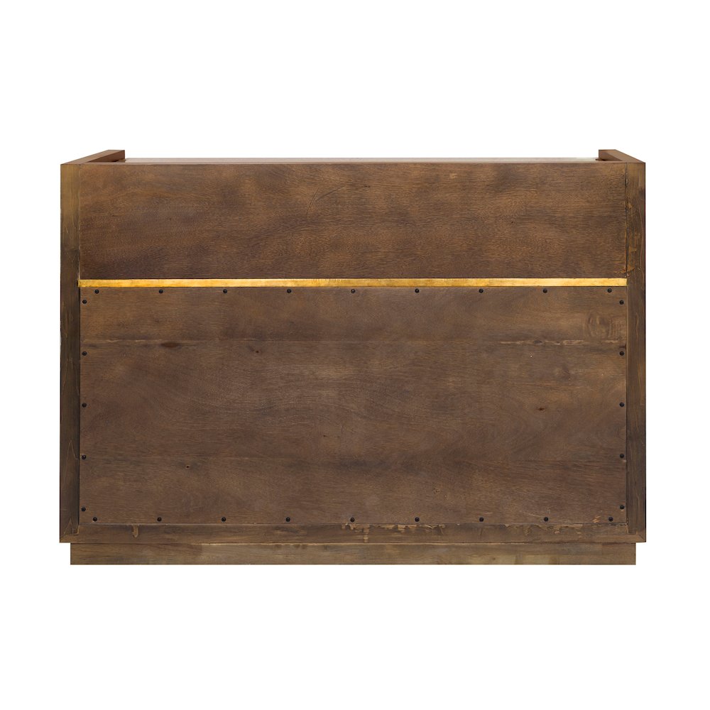 3 Door Bar Cabinet with Glass Shelves. Picture 5