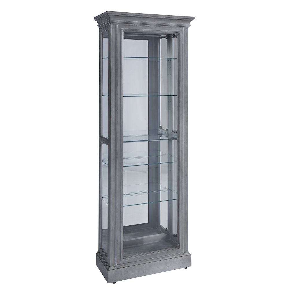 Side Entry Accent Curio, Gray Finish. Picture 1
