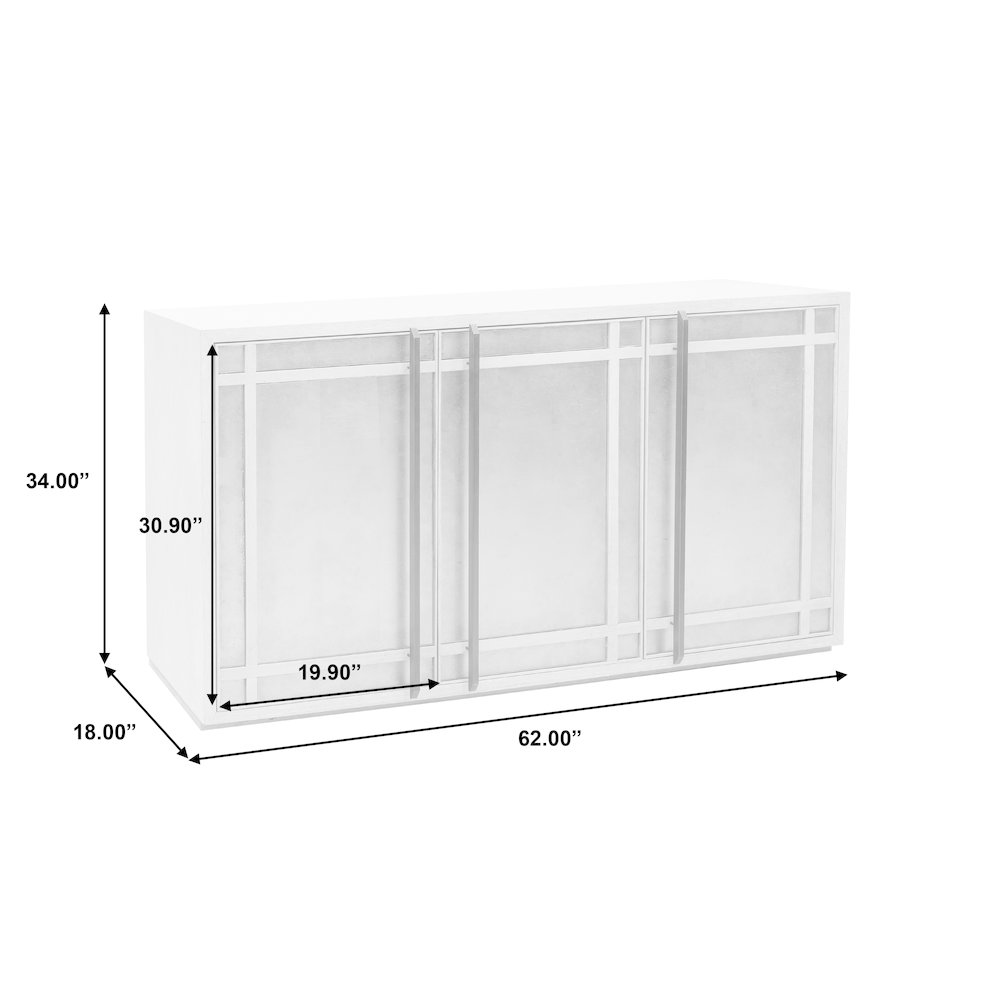 3 Door Eglomise Credenza. Picture 10