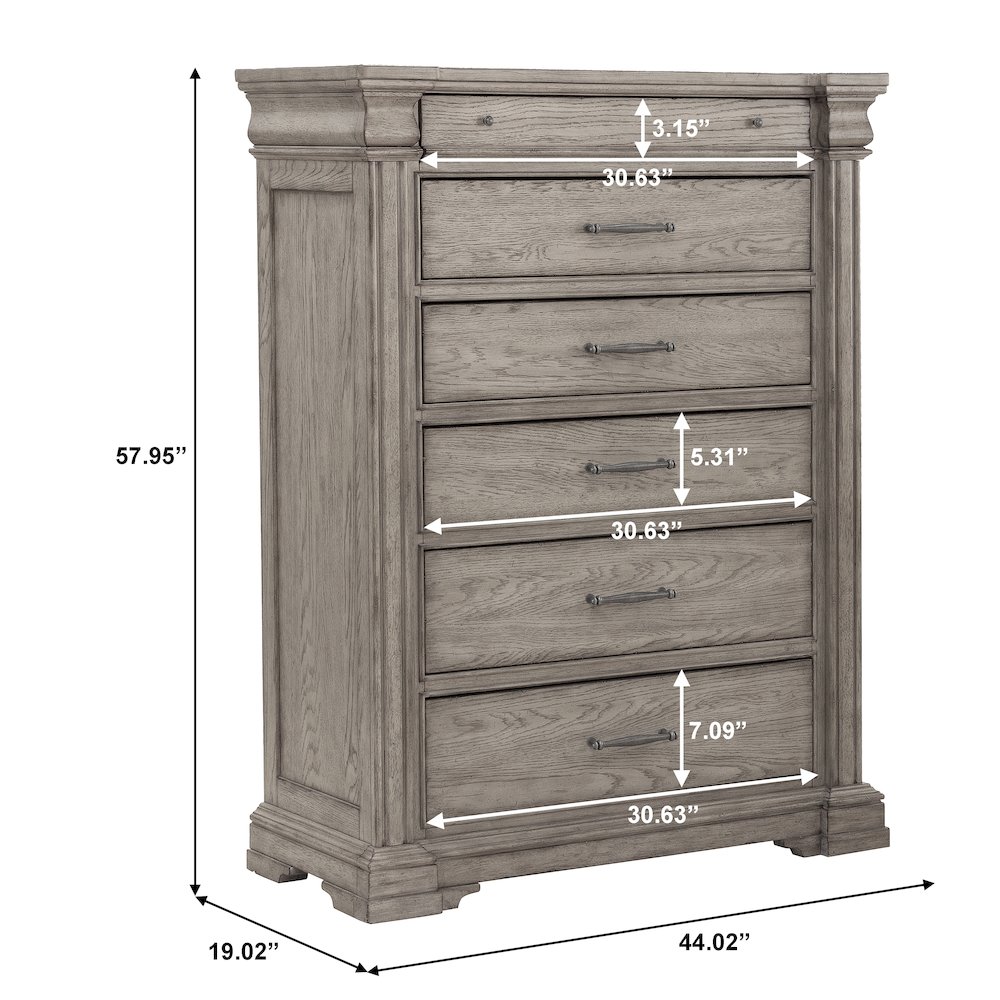 Madison Ridge 6 Drawer Chest in Heritage Taupe. Picture 8
