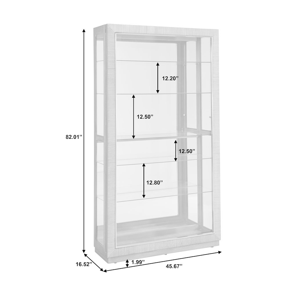 Modern Sliding Door Curio Cabinet, Medium Wood Finish. Picture 8
