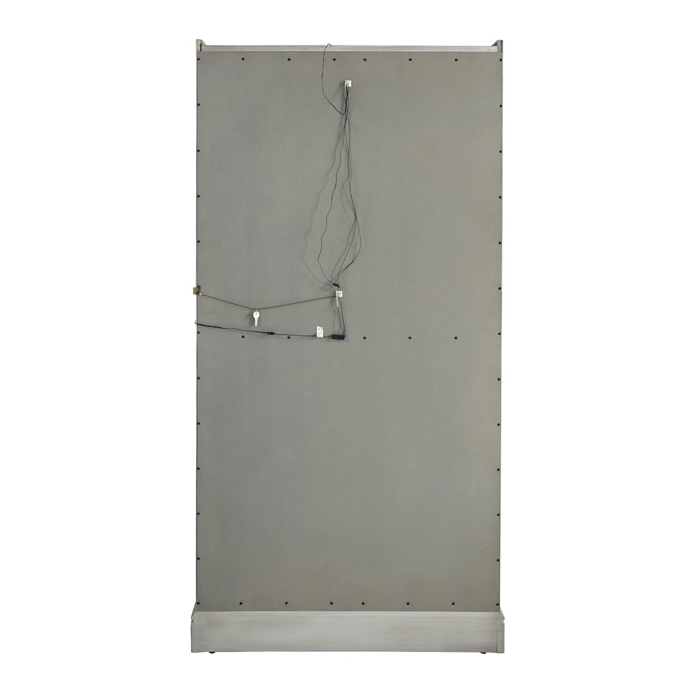 Traditional Sliding Door Curio, Gray Finish. Picture 4