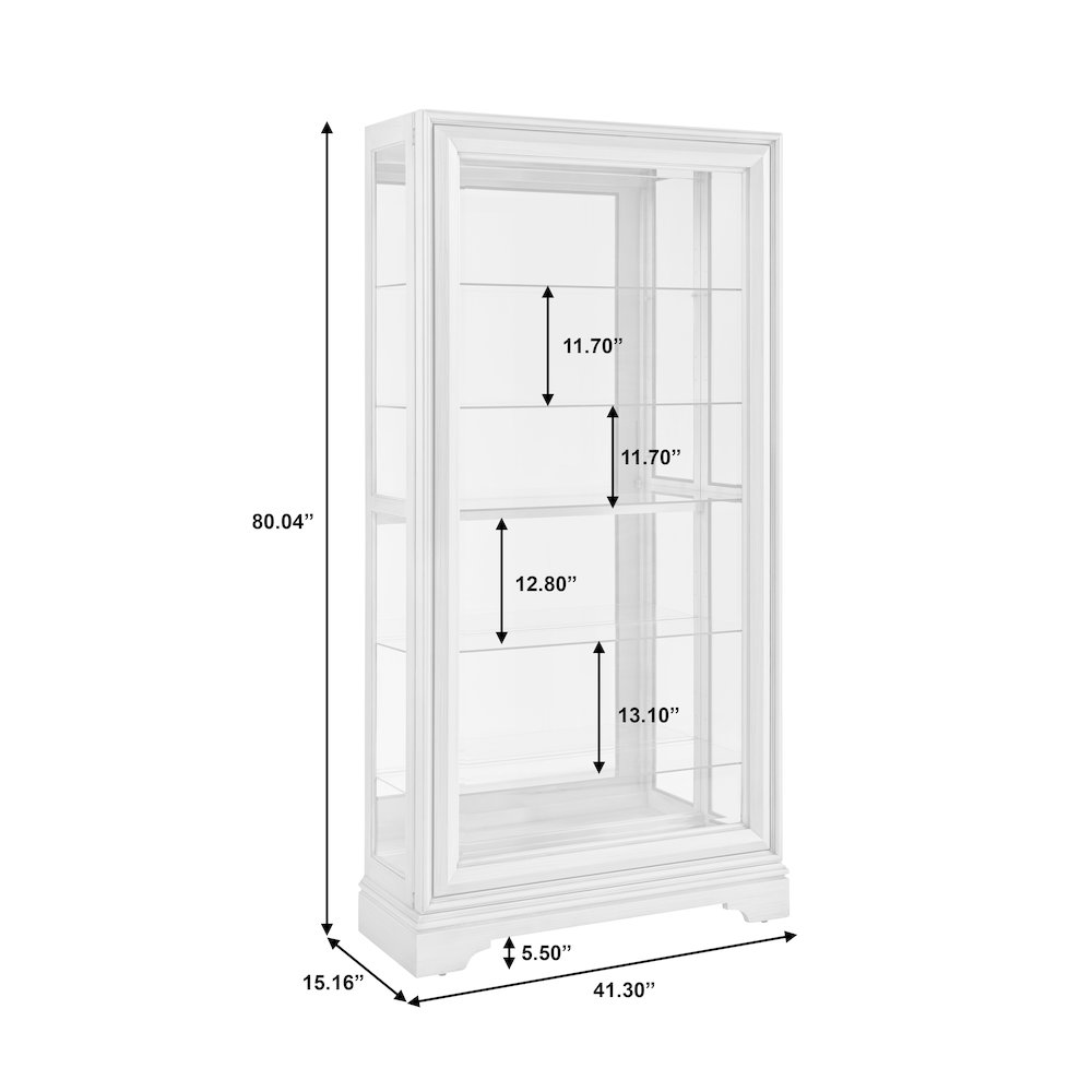 Traditional Sliding Door Curio, Gray Finish. Picture 8