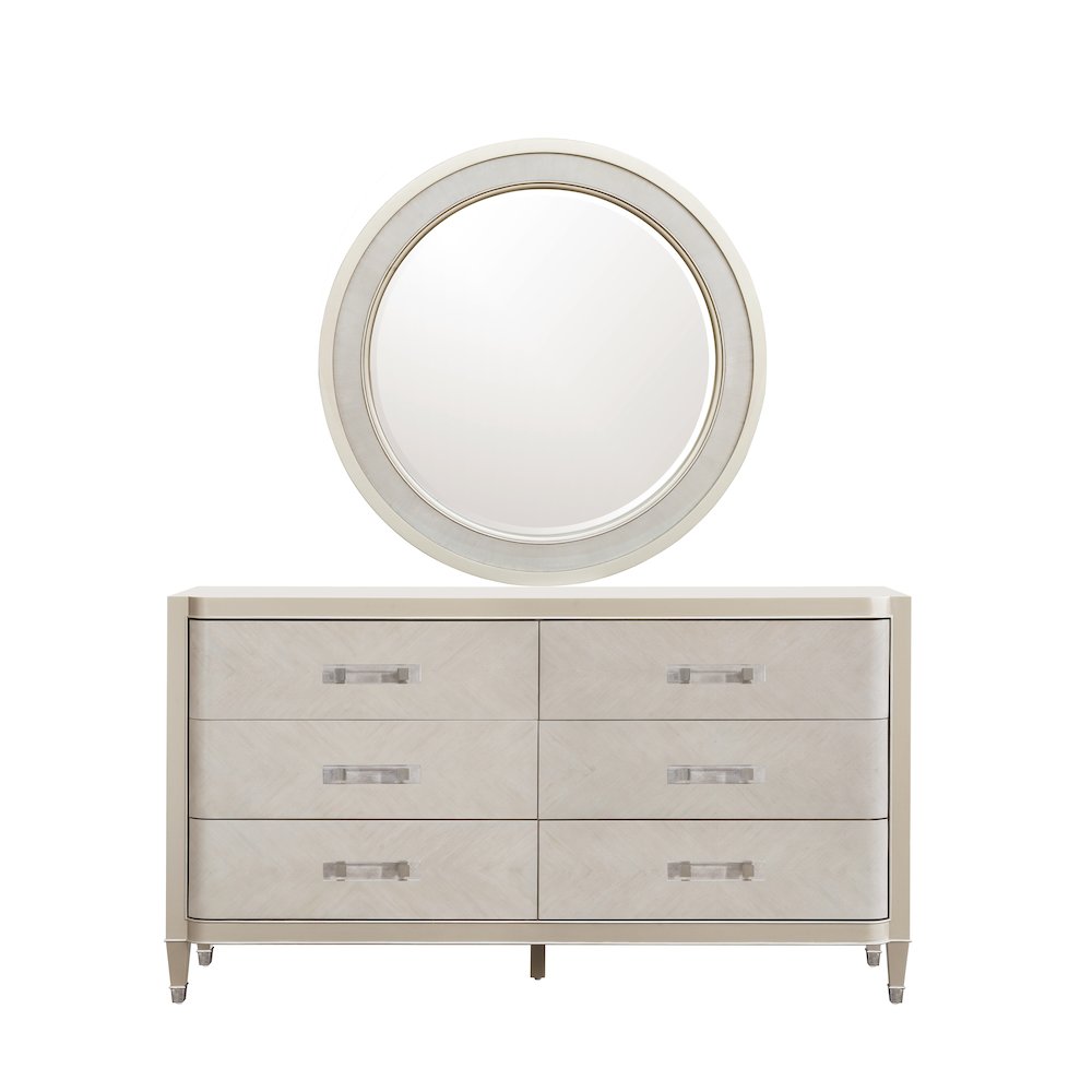 Zoey Round Beveled Mirror. Picture 3