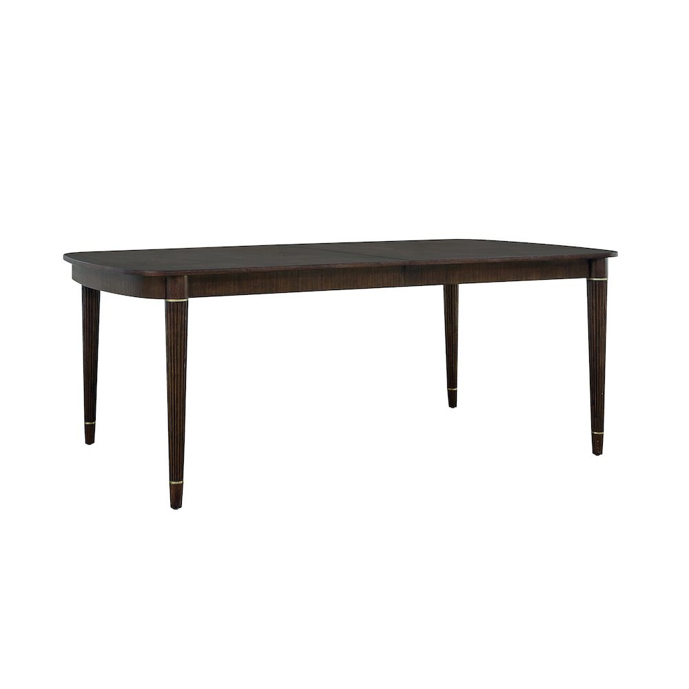 Asher Park Leg Dining Table, Piano Brown Finish. Picture 1