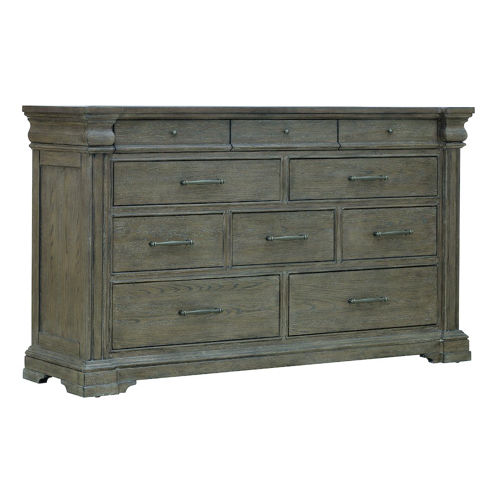 Madison Ridge Brown 10 Drawer Dresser. Picture 1