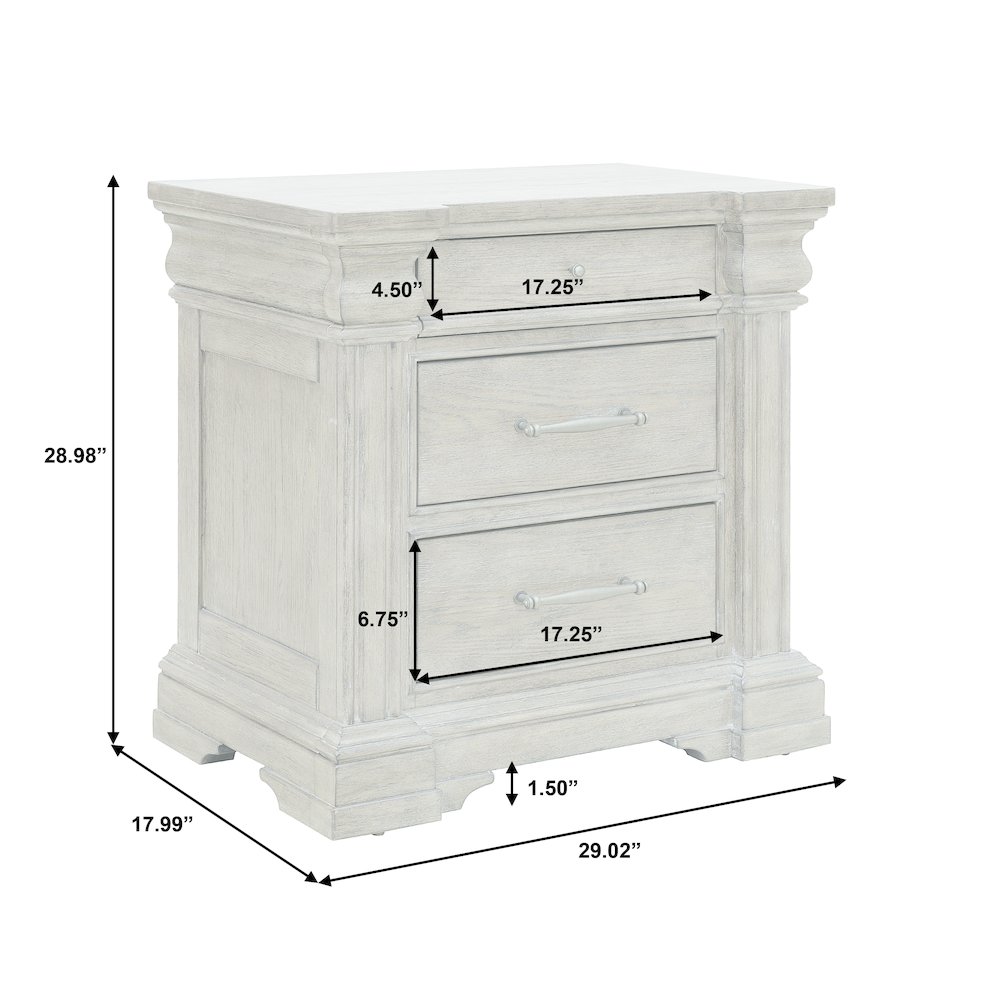 Madison Ridge Brown 3 Drawer Nightstand. Picture 8