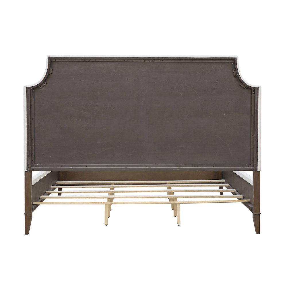 Asher Park Queen Upholstered Bed, Piano Brown Finish. Picture 4