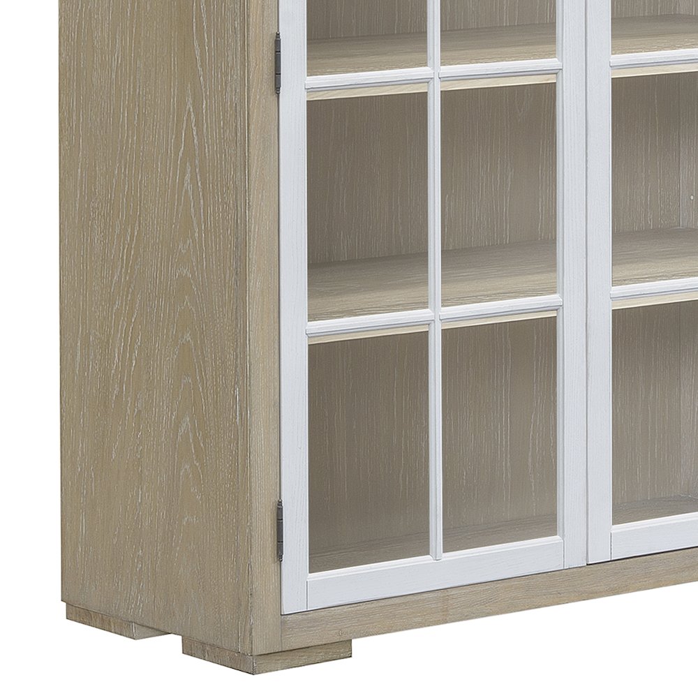 Contemporary 5-Shelf Glass Door Bookcase. Picture 6