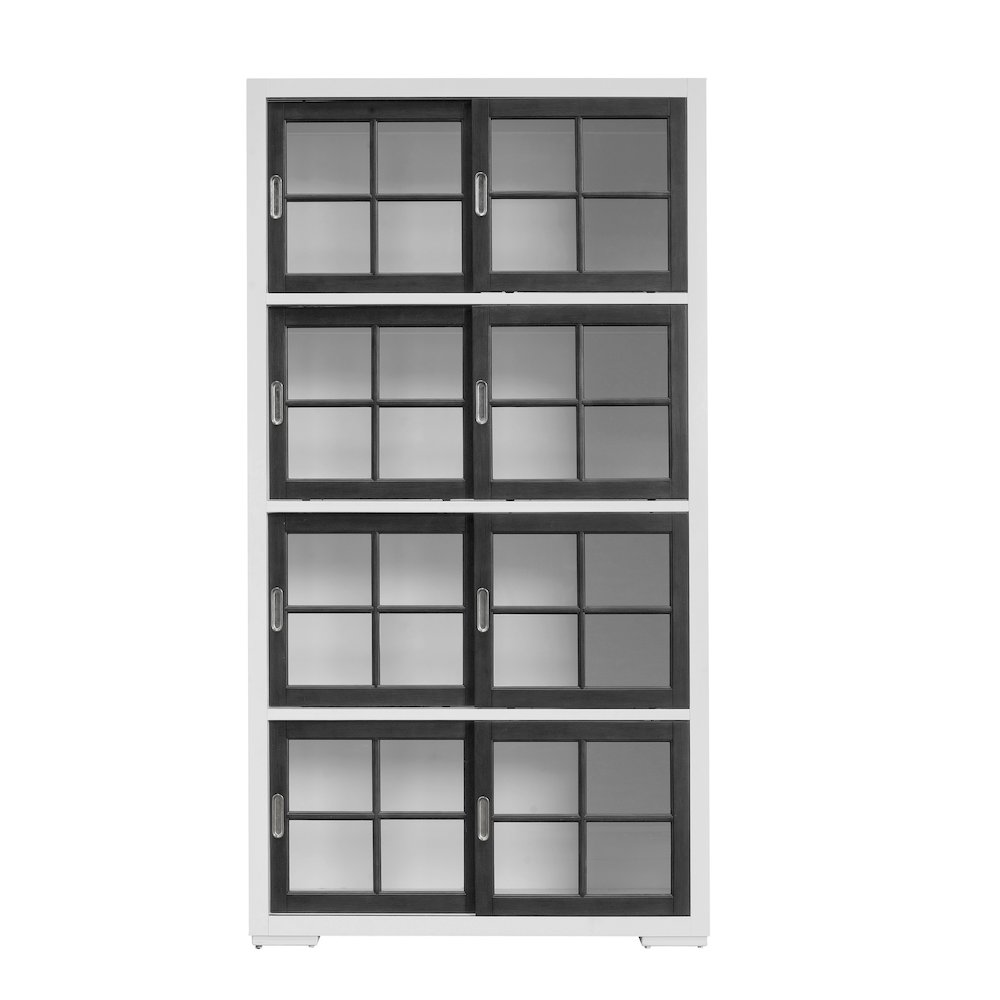 Contemporary 4-Shelf Sliding Door Bookcase. Picture 2