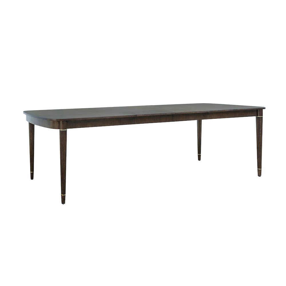 Asher Park Leg Dining Table, Piano Brown Finish. Picture 2