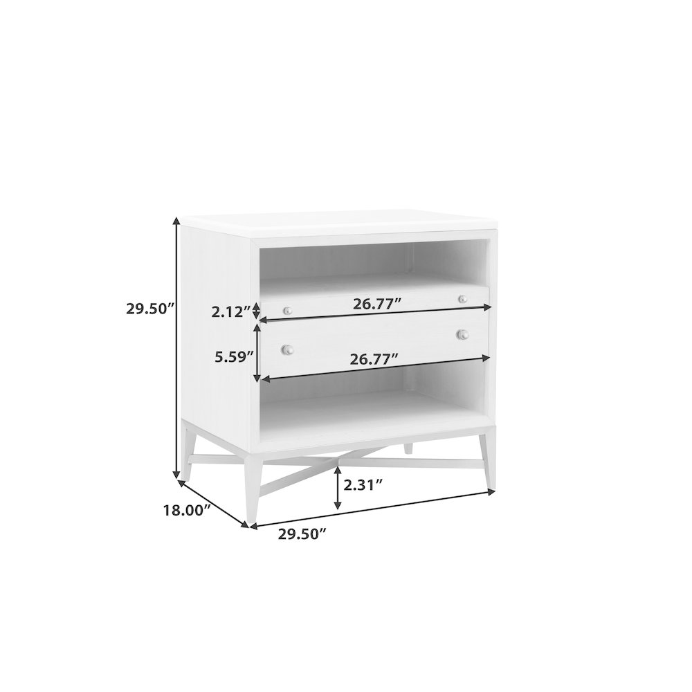 Ashby Place Accent Nightstand with Center Drawers and USB-C Port. Picture 11