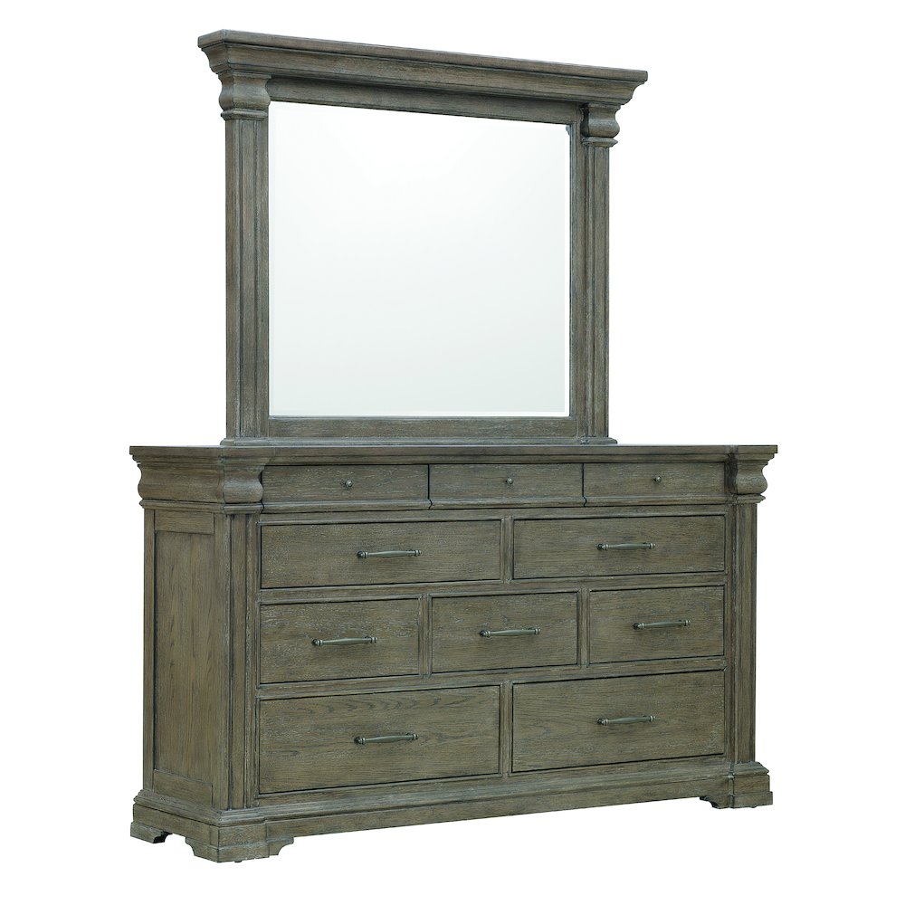 Madison Ridge Brown 10 Drawer Dresser. Picture 6