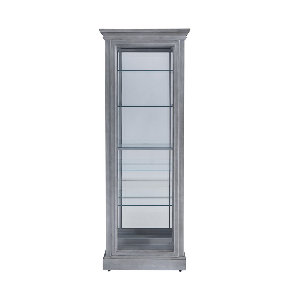Side Entry Accent Curio, Gray Finish. Picture 2
