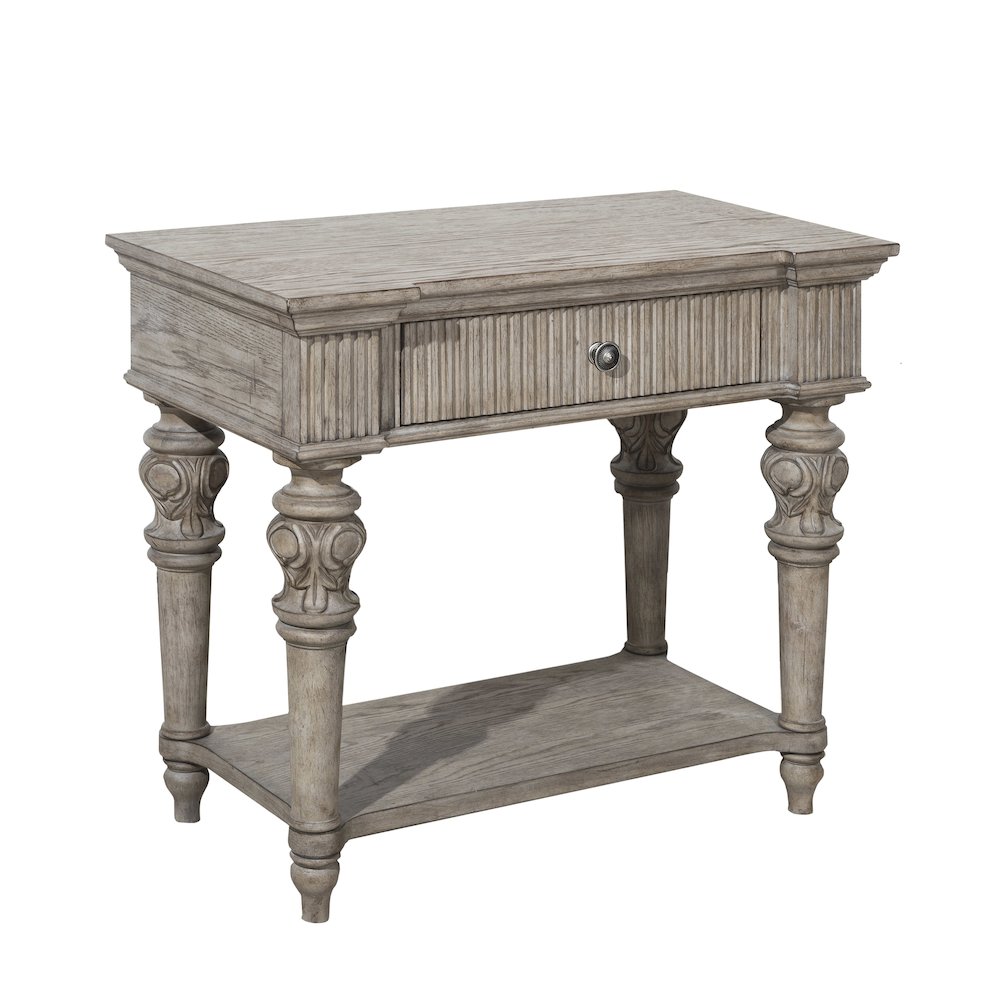 Kingsbury 1 Drawer USB Charging Open Nightstand. Picture 3