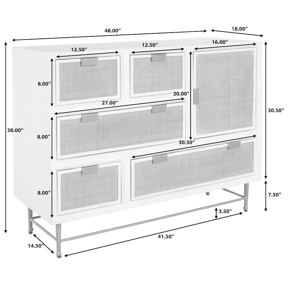 5-Drawer Accent Chest with Cabinet. Picture 8