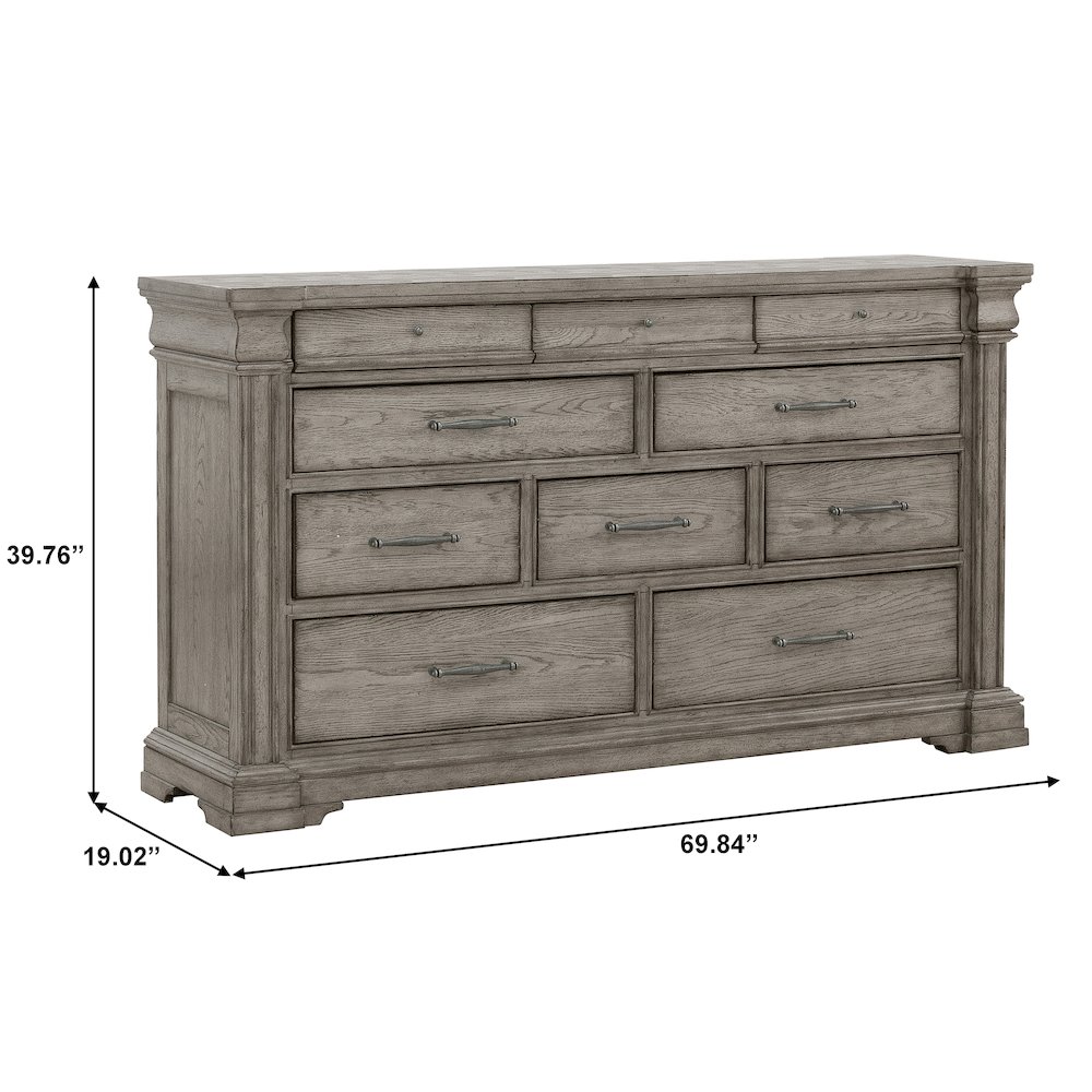 Madison Ridge 10 Drawer Dresser in Heritage Taupe. Picture 12