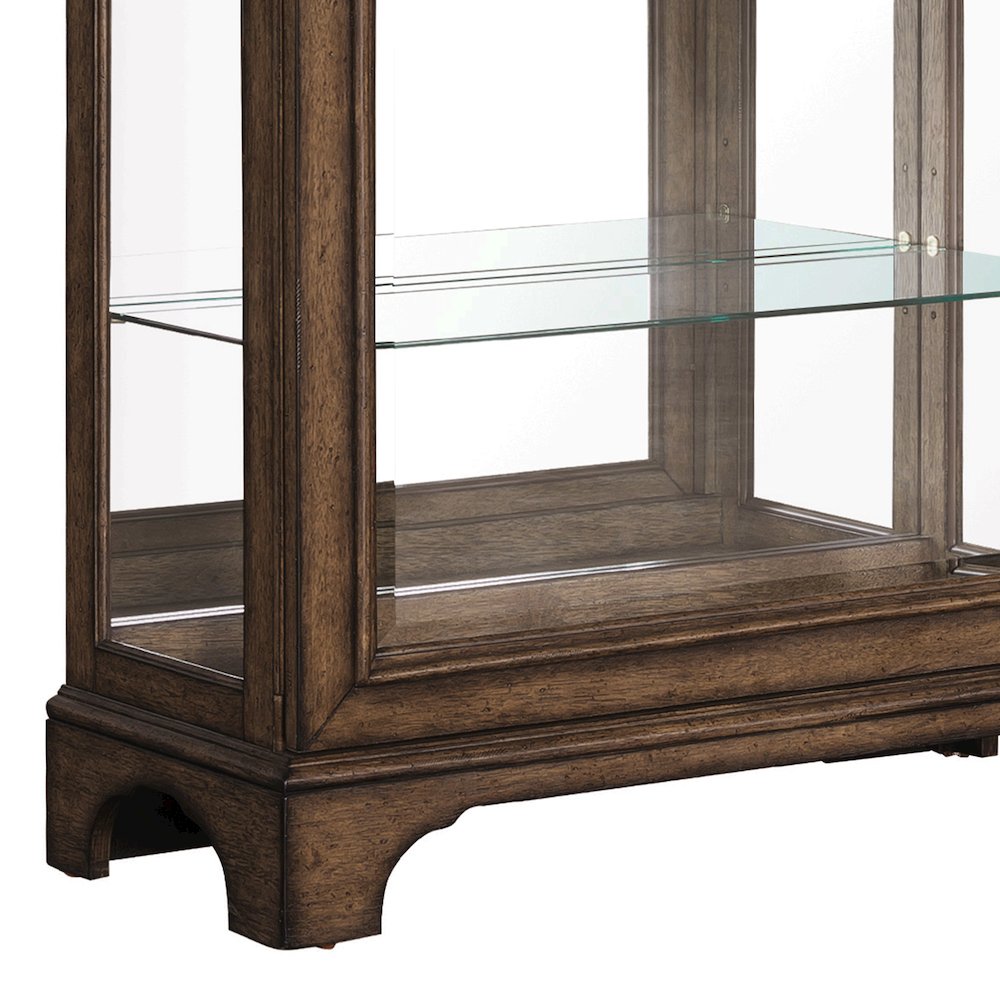 Traditional Sliding Door Curio with Glass Shelves and LED Light. Picture 6
