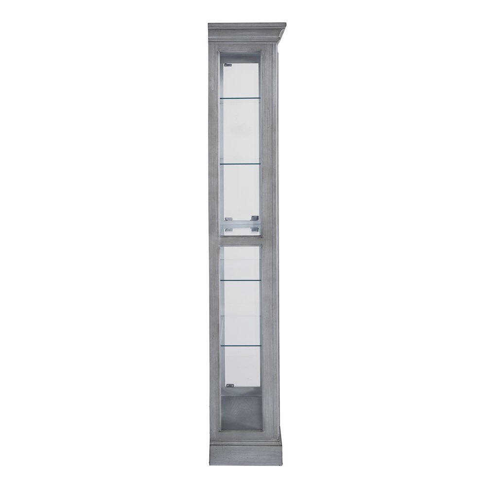 Side Entry Accent Curio, Gray Finish. Picture 5