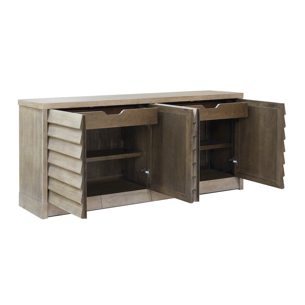 Modern 4 Door Credenza with Storage. Picture 4