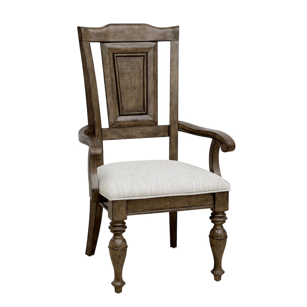 Woodbury Wooden Arm Chair in Cowboy Boots Brown. Picture 3