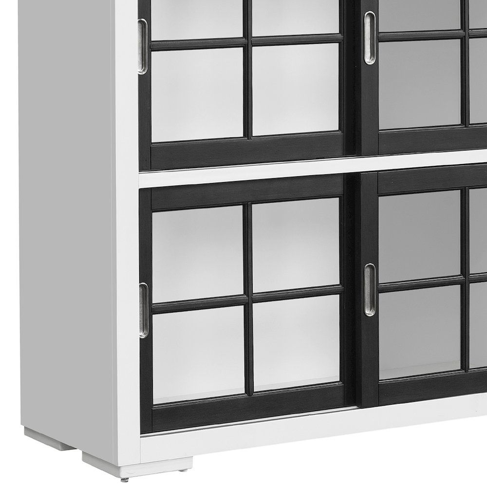 Contemporary 4-Shelf Sliding Door Bookcase. Picture 6