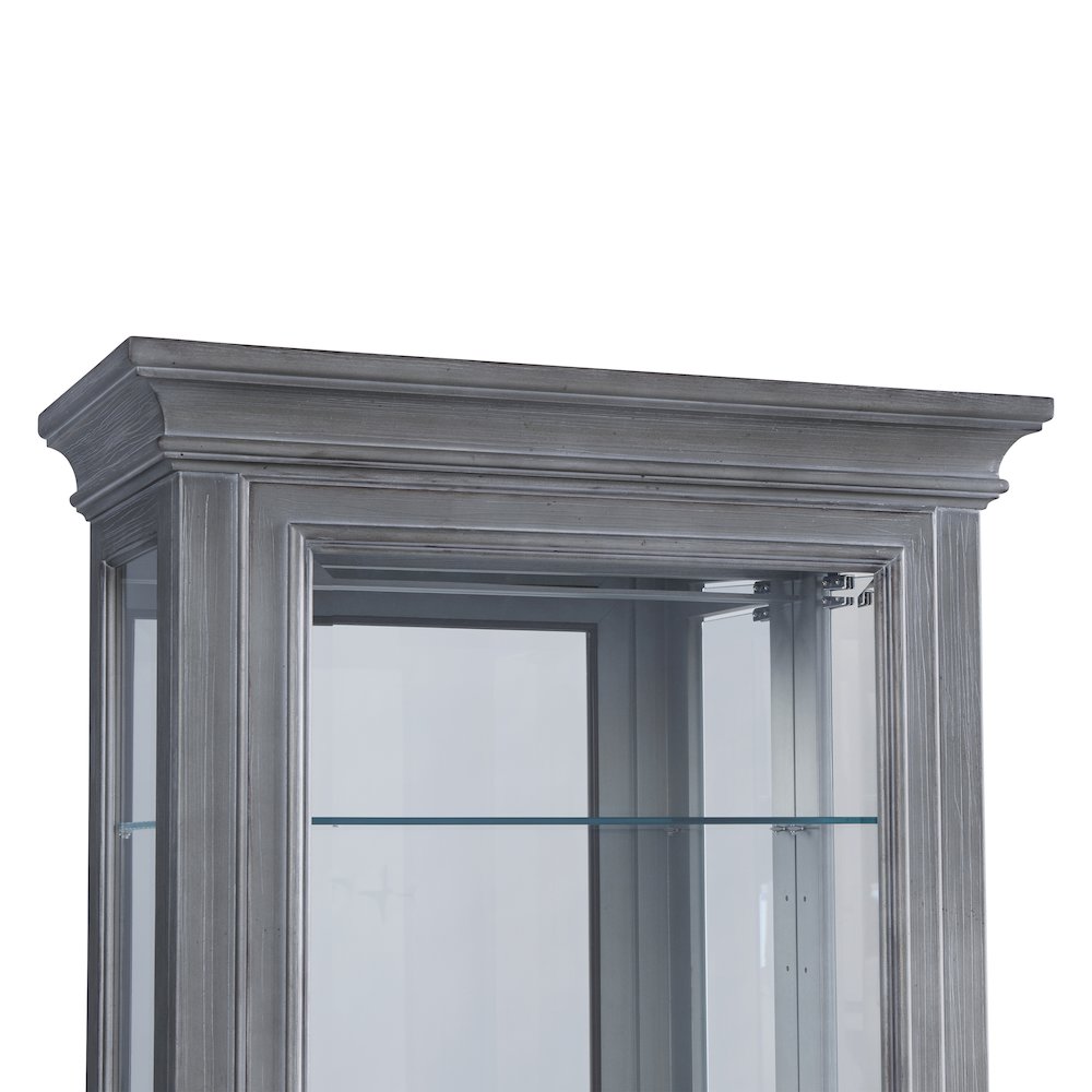 Side Entry Accent Curio, Gray Finish. Picture 6