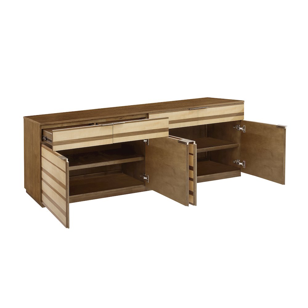 Multi-tonal 4 Door Credenza with Drawers. Picture 4
