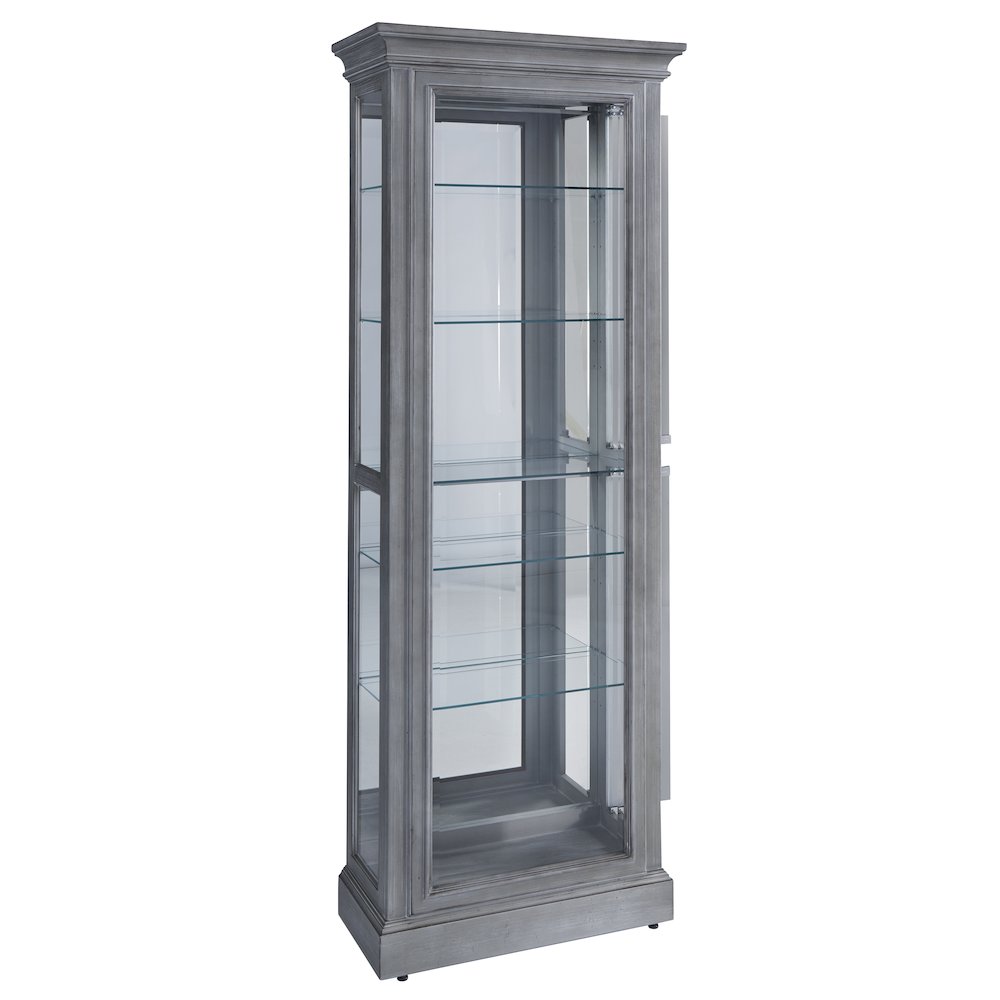 Side Entry Accent Curio, Gray Finish. Picture 3