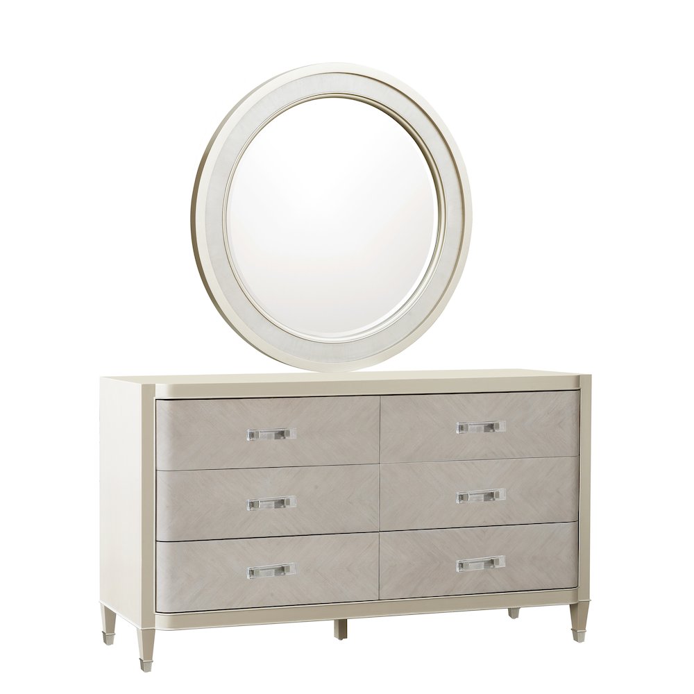 Zoey Round Beveled Mirror. Picture 4