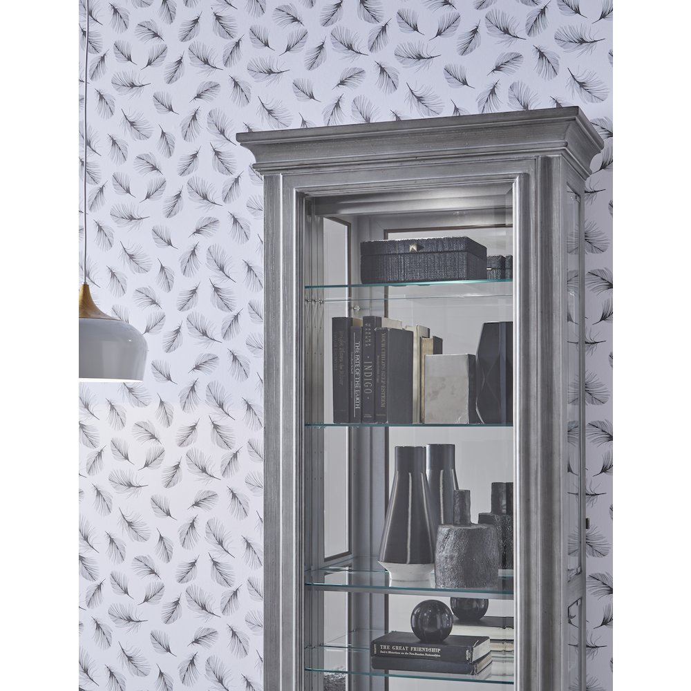 Side Entry Accent Curio, Gray Finish. Picture 7