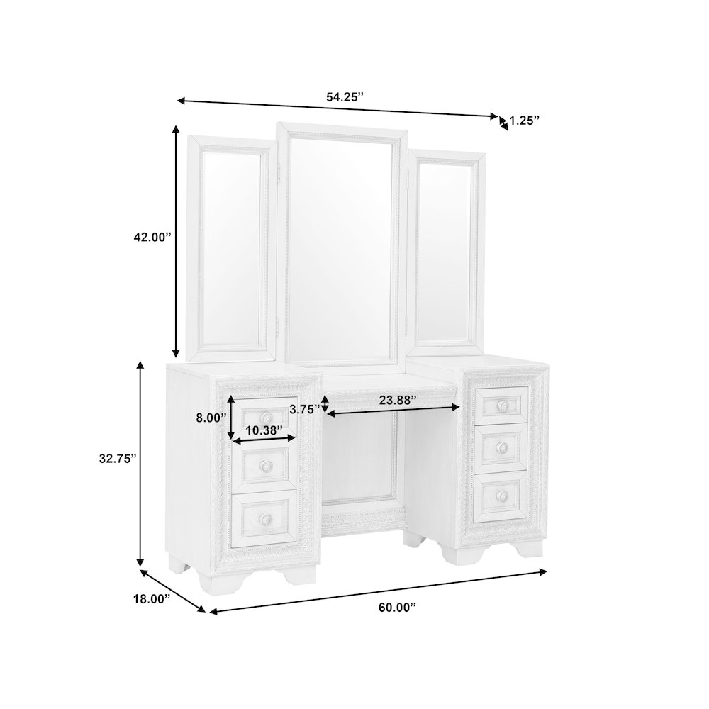 Camila 7 Drawer Vanity. Picture 9