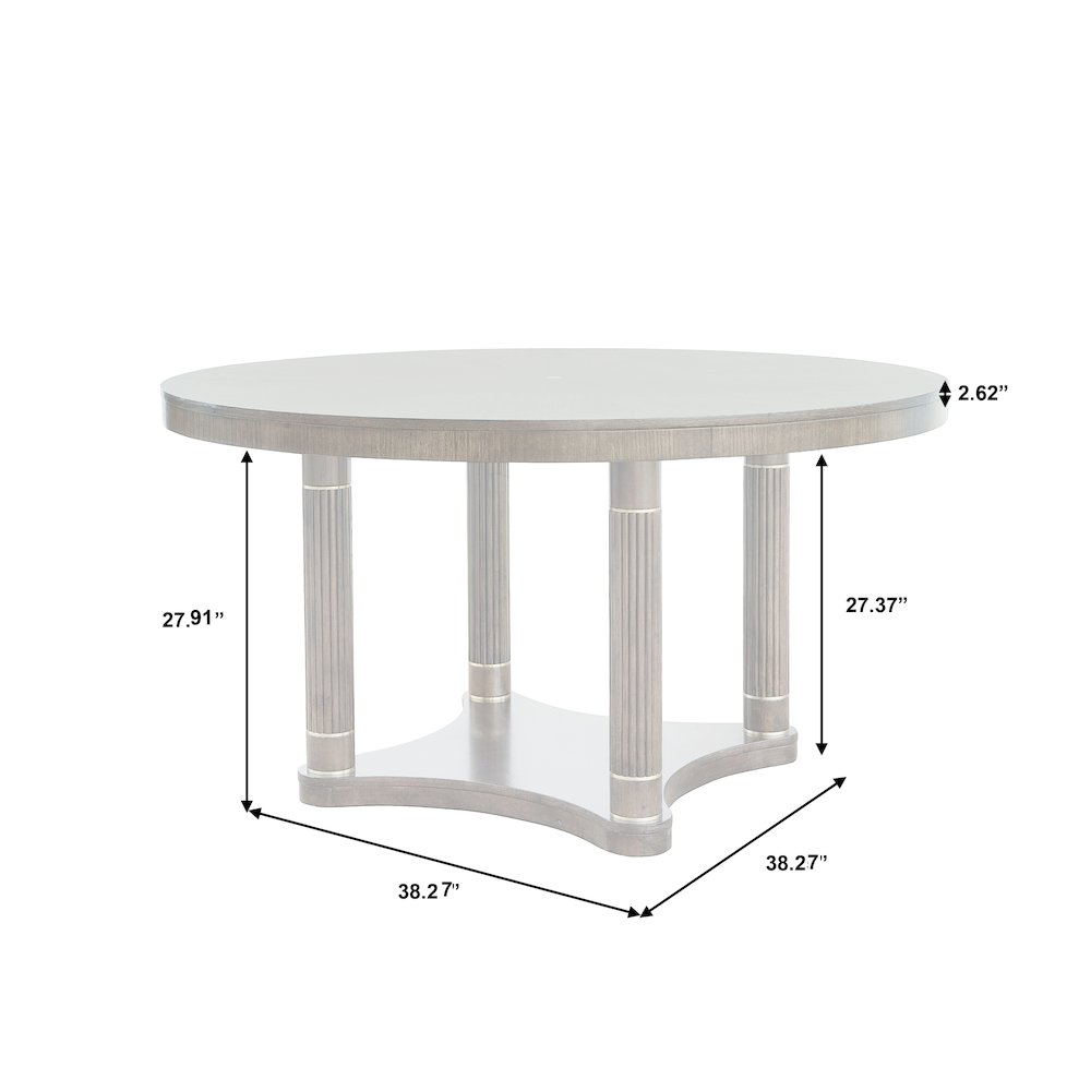 Asher Park Round Dining Table, Piano Brown Finish. Picture 5