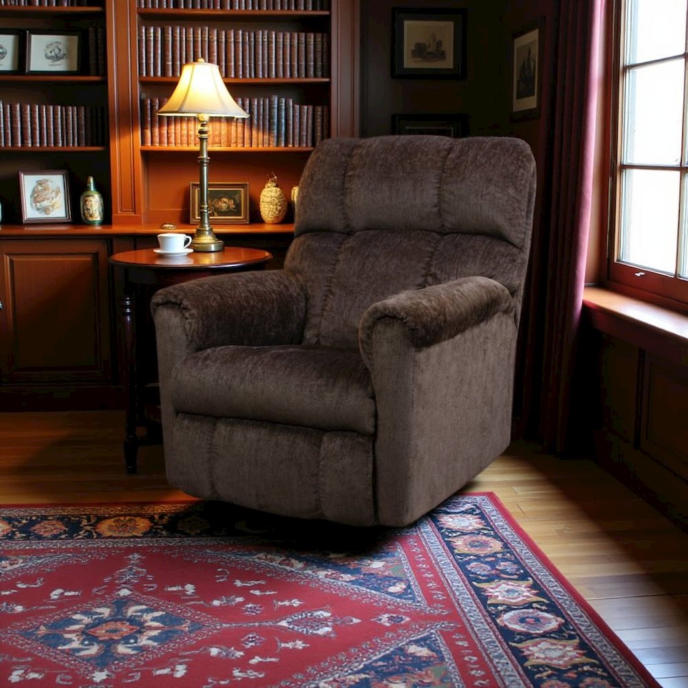 Brown Manual Recliner – Comfortable Rocker Recliner Chair. Picture 3