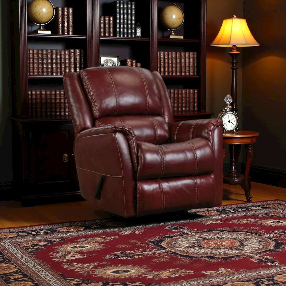 Comfortable Glider Recliner – Red Swivel Rocker Recliner for Nursery Use. Picture 3