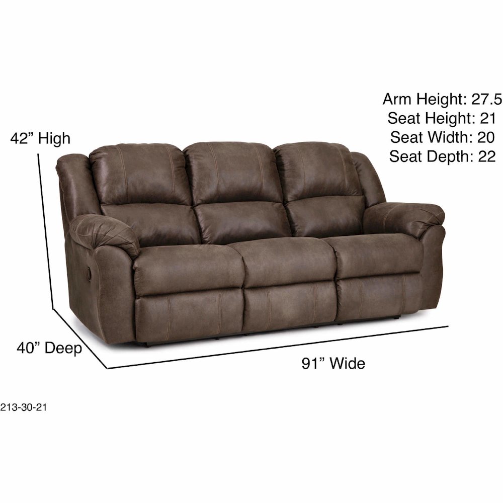 Brown Reclining Couch – Comfortable Recliner Sofa for Home Theater. Picture 4