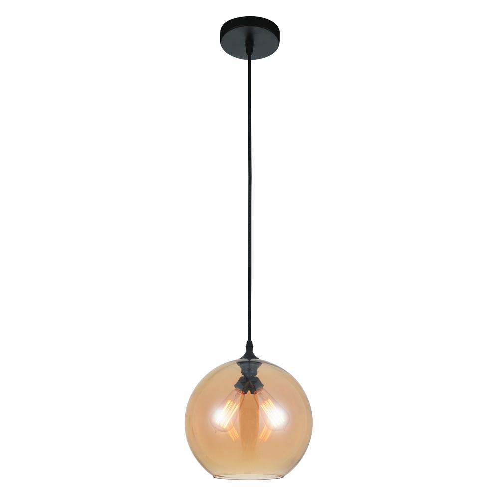 Glass 1 Light Down Mini Pendant With Amber Finish. Picture 6