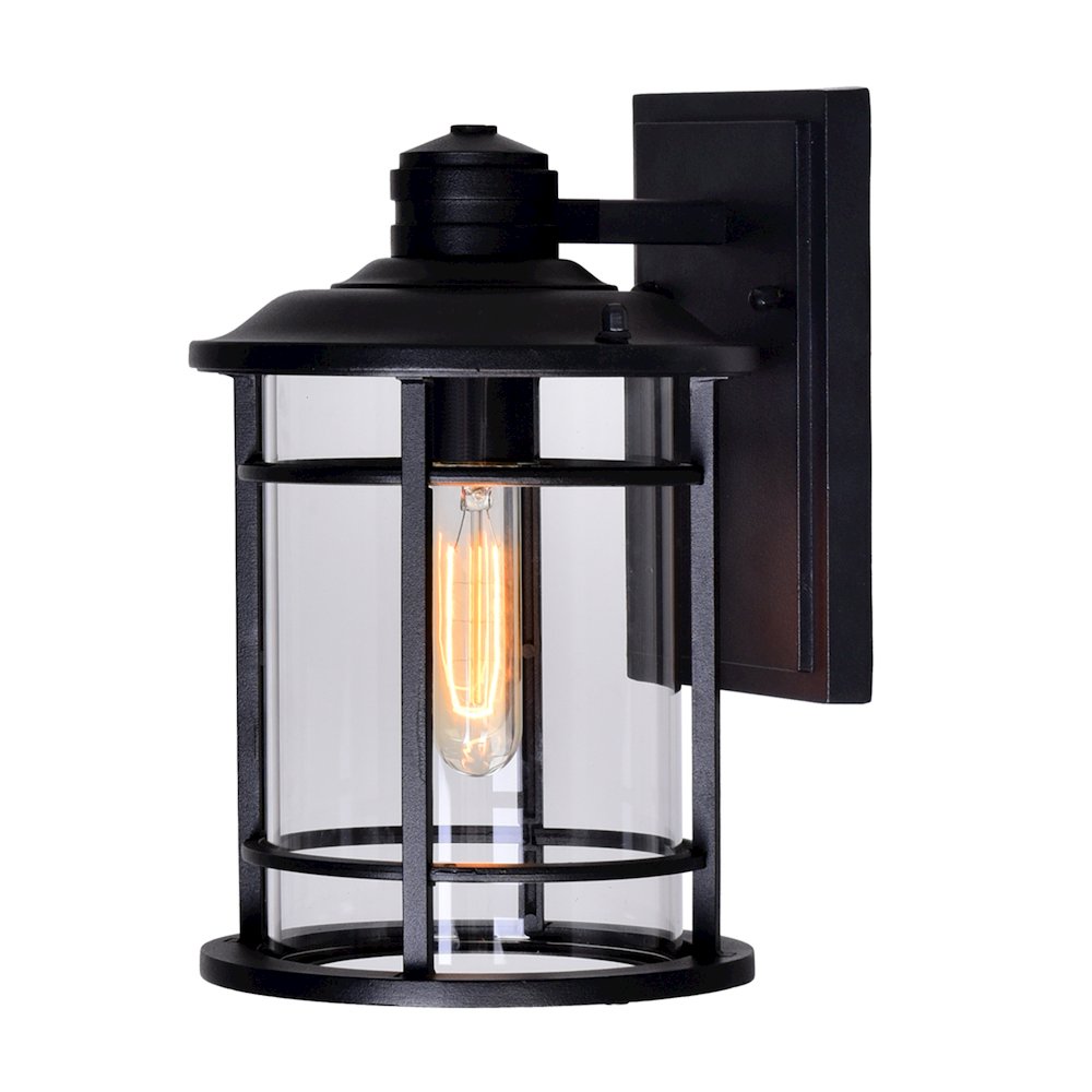 Belmont 1 Light Outdoor Black Wall Lantern. Picture 2