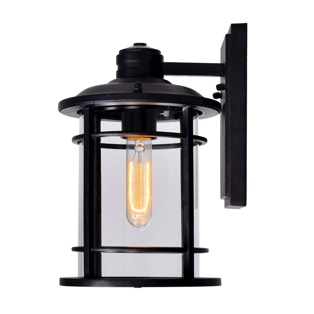 Belmont 1 Light Outdoor Black Wall Lantern. Picture 3
