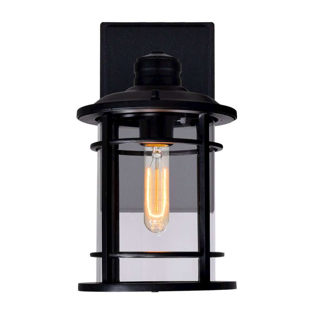 Belmont 1 Light Outdoor Black Wall Lantern. Picture 4