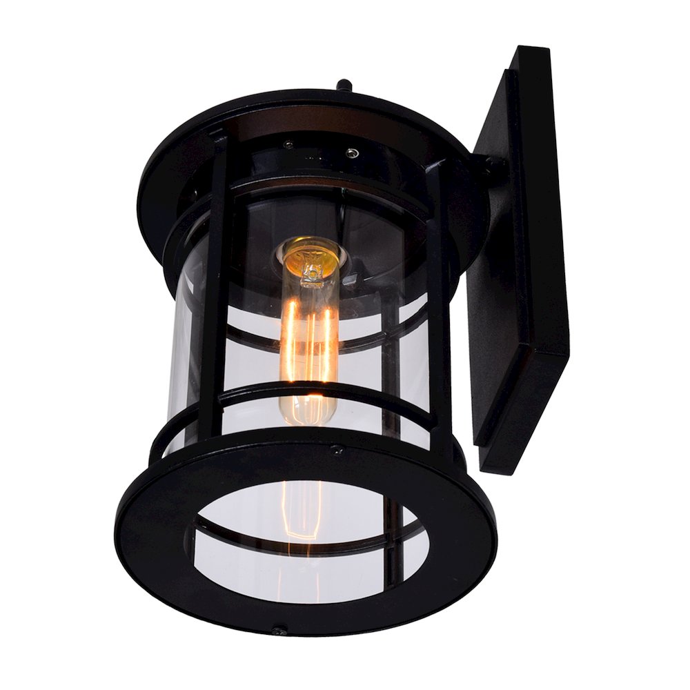 Belmont 1 Light Outdoor Black Wall Lantern. Picture 5